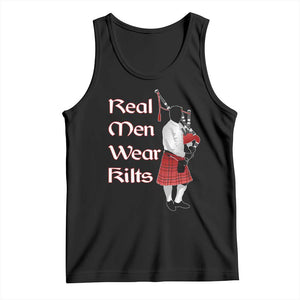 Funny Scottish Pride Tank Top Real Men Wear Kits Tartan Bagpipe TS11 Black Print Your Wear