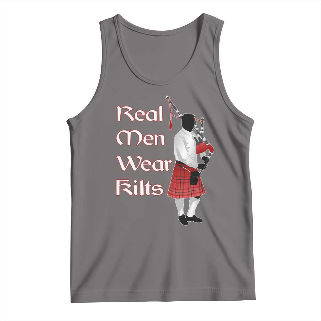Funny Scottish Pride Tank Top Real Men Wear Kits Tartan Bagpipe TS11 Deep Heather Print Your Wear