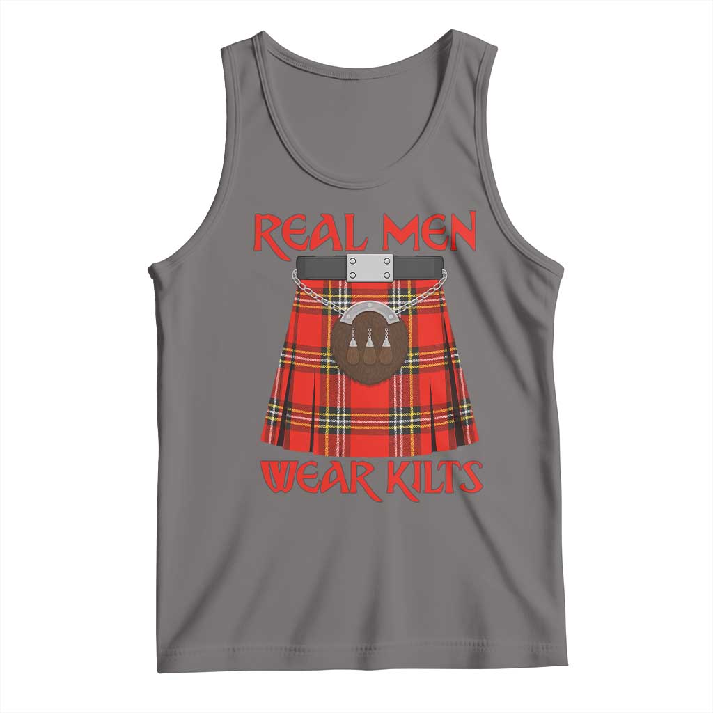 Funny Real Men Wear Kilts Tank Top Scottish Pride TS11 Deep Heather Print Your Wear