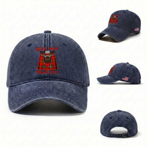 Funny Real Men Wear Kilts Washed Cotton Baseball Cap Scottish Pride TS11 Washed Cap Universal Fit Navy Print Your Wear
