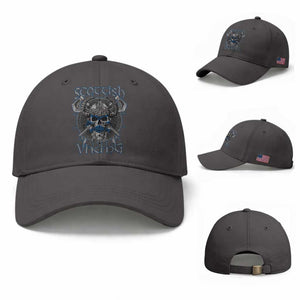 Scottish Viking Axes Celtic Knot Baseball Cap Scottish Flag TS11 Baseball Cap Universal Fit Dark Gray Print Your Wear