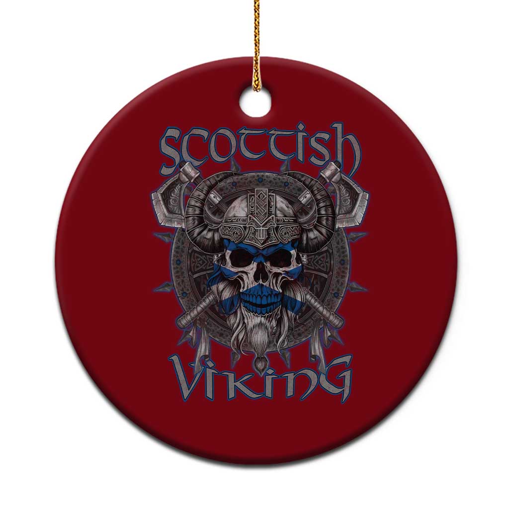 Scottish Viking Axes Celtic Knot Ceramic Ornament Scottish Flag TS11 1pc Red Print Your Wear