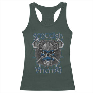 Scottish Viking Axes Celtic Knot Racerback Tank Top Scottish Flag TS11 Dark Forest Green Print Your Wear