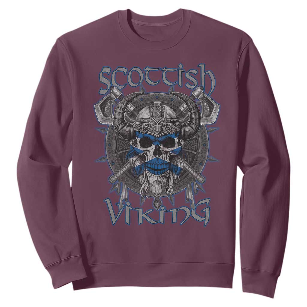 Scottish Viking Axes Celtic Knot Sweatshirt Scottish Flag TS11 Maroon Print Your Wear