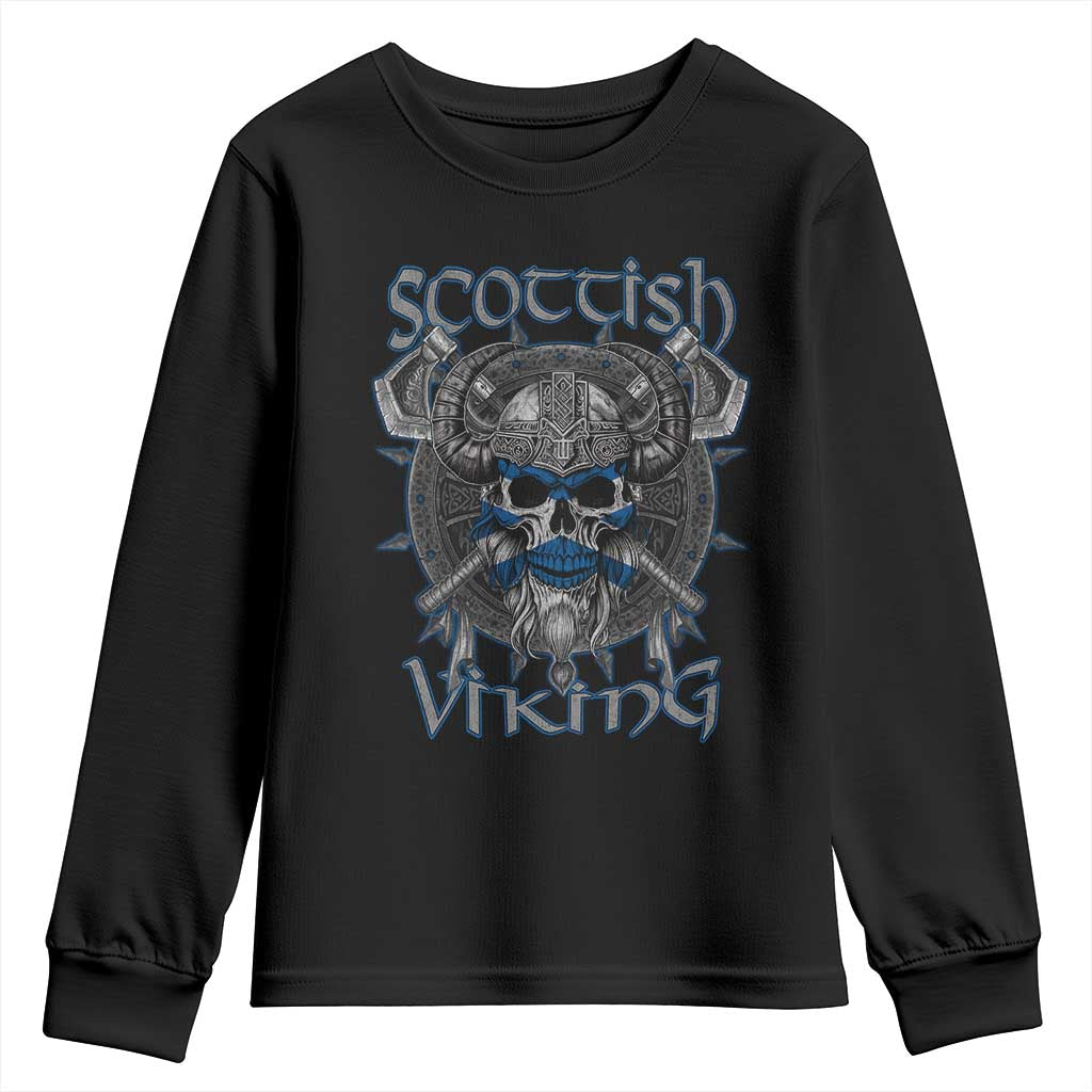 Scottish Viking Axes Celtic Knot Youth Sweatshirt Scottish Flag TS11 Black Print Your Wear