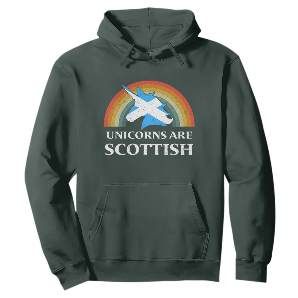 Funny Scotland Pride Unicorn Hoodie Unicorns Are Scottish Rainbow TS11 Dark Forest Green Print Your Wear