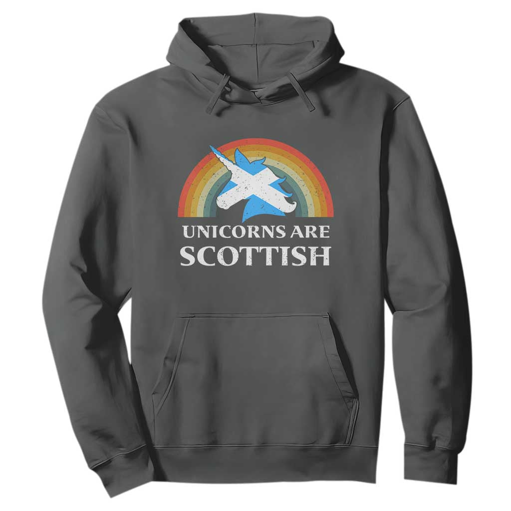 Funny Scotland Pride Unicorn Hoodie Unicorns Are Scottish Rainbow TS11 Dark Heather Print Your Wear