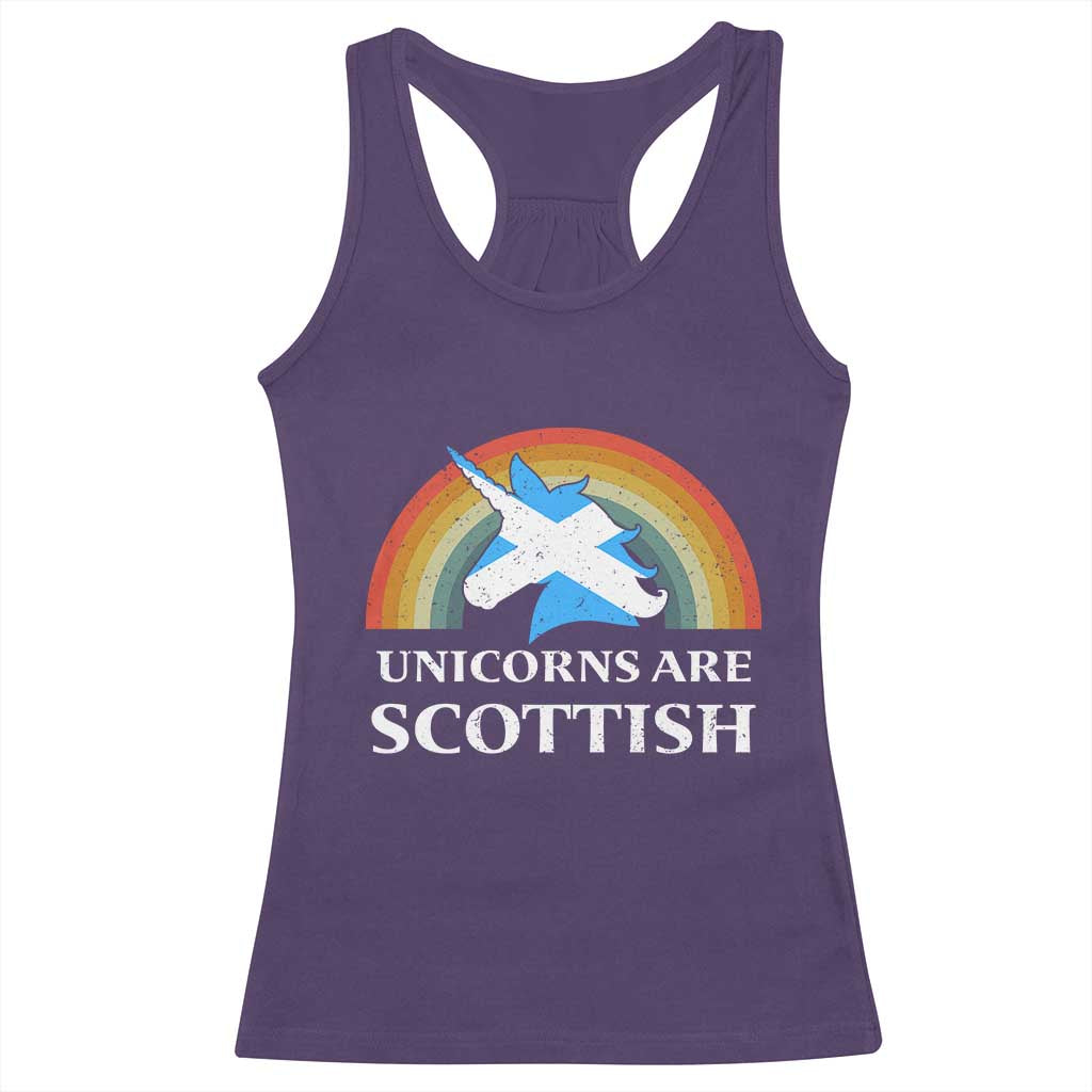 Funny Scotland Pride Unicorn Racerback Tank Top Unicorns Are Scottish Rainbow TS11 Purple Print Your Wear