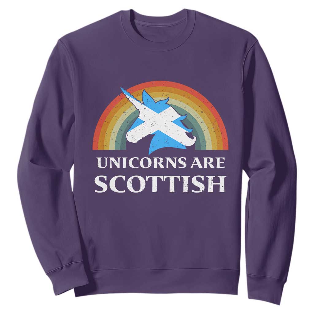 Funny Scotland Pride Unicorn Sweatshirt Unicorns Are Scottish Rainbow TS11 Purple Print Your Wear
