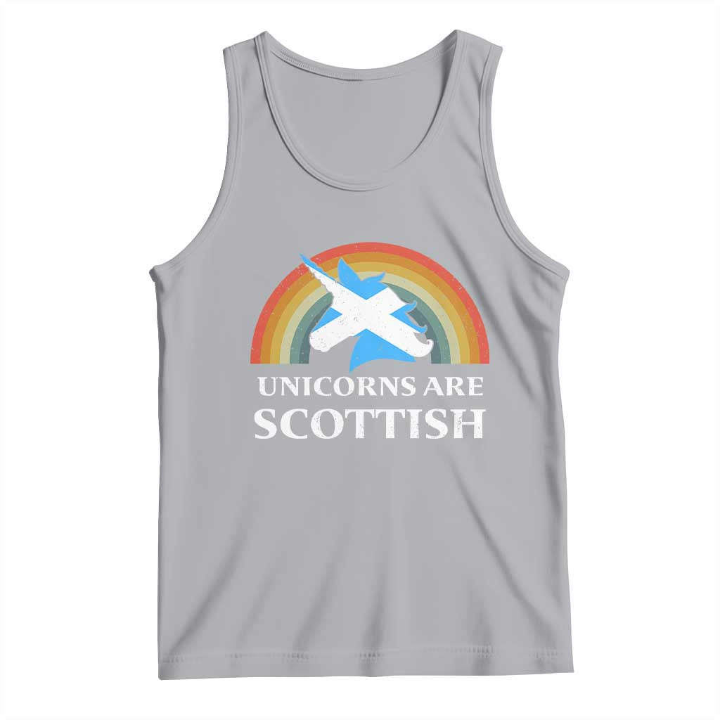 Funny Scotland Pride Unicorn Tank Top Unicorns Are Scottish Rainbow TS11 Athletic Heather Print Your Wear