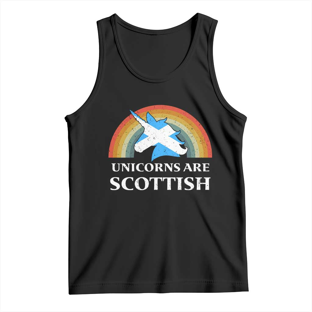 Funny Scotland Pride Unicorn Tank Top Unicorns Are Scottish Rainbow TS11 Black Print Your Wear
