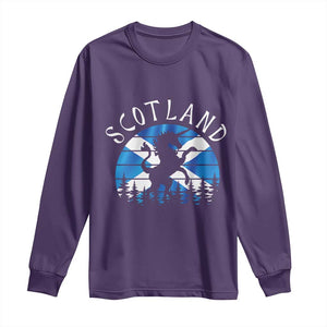 Funny Scotland Unicorn Scottish Flag Saltire Long Sleeve Shirt TS11 Purple Print Your Wear