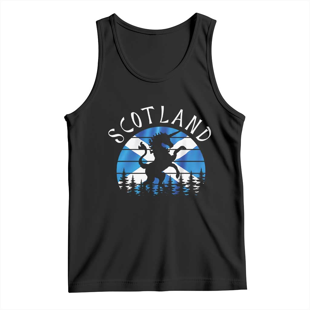 Funny Scotland Unicorn Scottish Flag Saltire Tank Top TS11 Black Print Your Wear