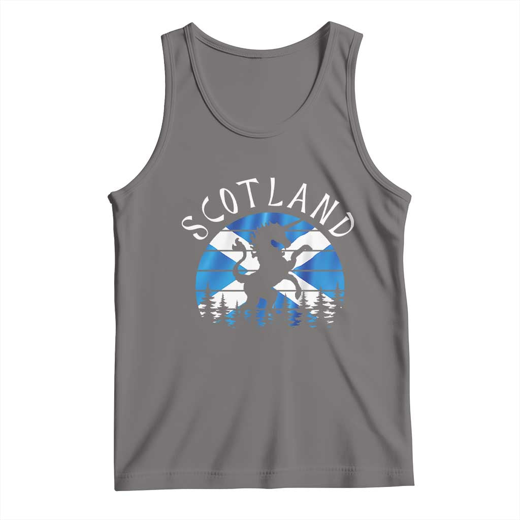 Funny Scotland Unicorn Scottish Flag Saltire Tank Top TS11 Deep Heather Print Your Wear