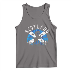 Funny Scotland Unicorn Scottish Flag Saltire Tank Top TS11 Deep Heather Print Your Wear