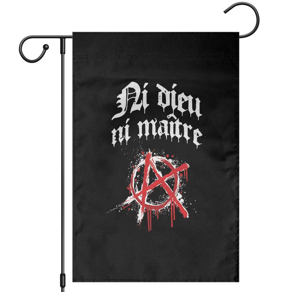 Ni Dieu Ni Maitre No God No Masters Garden Flag Anarchy Symbol TS11 Black Print Your Wear