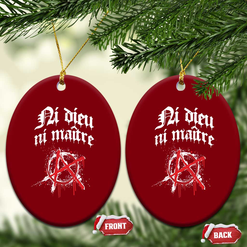 Ni Dieu Ni Maitre No God No Masters Ceramic Ornament Anarchy Symbol TS11 Print Your Wear