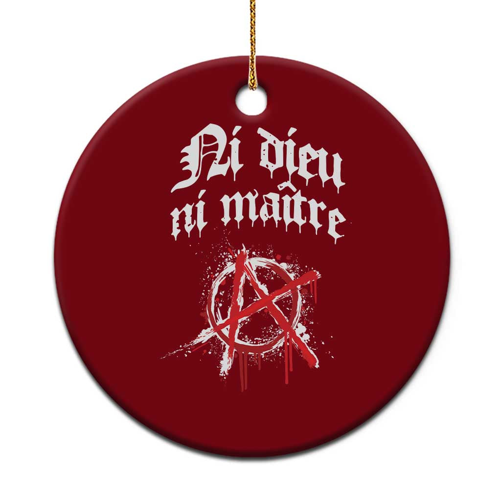 Ni Dieu Ni Maitre No God No Masters Ceramic Ornament Anarchy Symbol TS11 1pc Red Print Your Wear