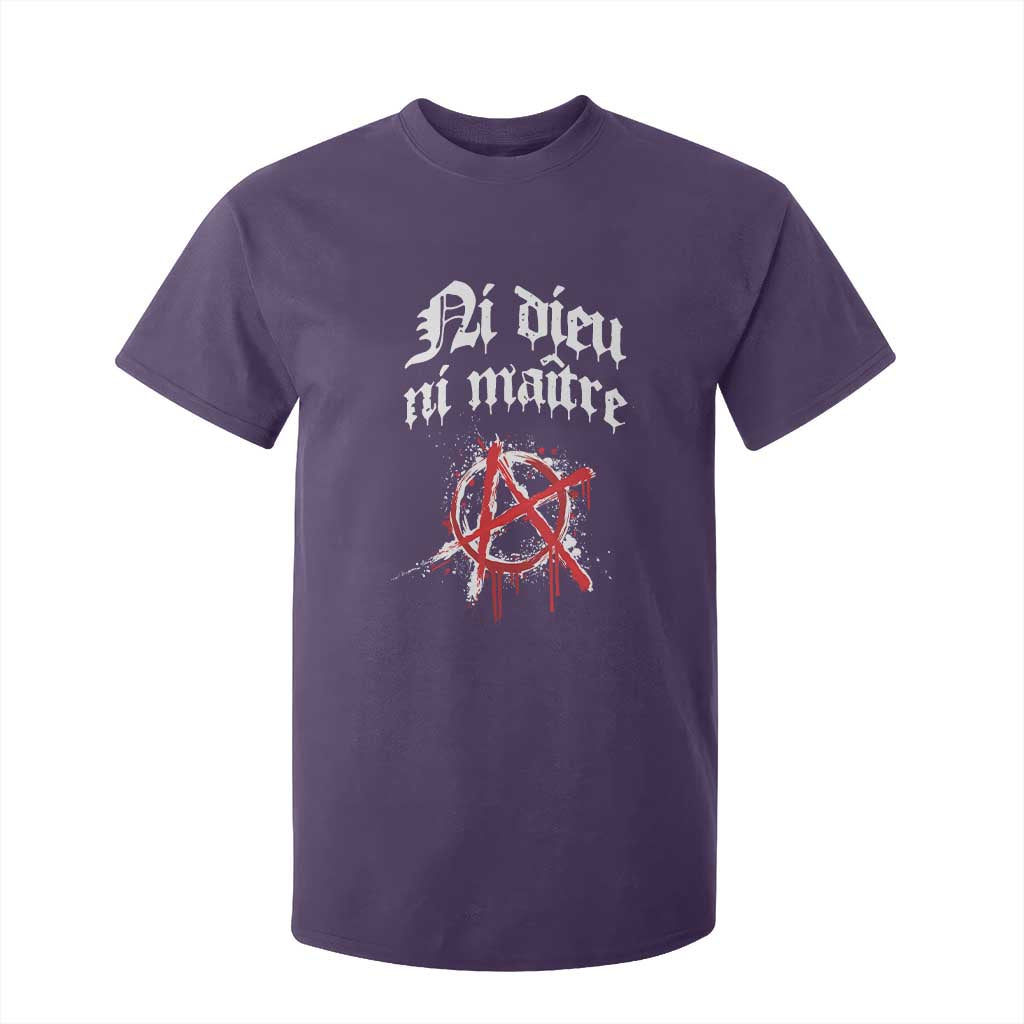 Ni Dieu Ni Maitre No God No Masters T Shirt For Kid Anarchy Symbol TS11 Purple Print Your Wear