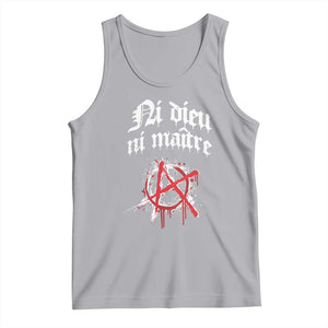 Ni Dieu Ni Maitre No God No Masters Tank Top Anarchy Symbol TS11 Athletic Heather Print Your Wear