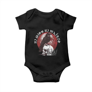 Ni Dieu Ni Maitre No God No Masters Baby Onesie Raven Skull TS11 Black Print Your Wear