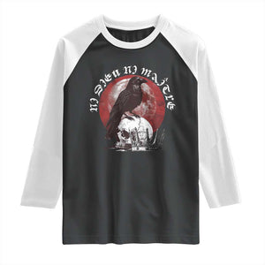 Ni Dieu Ni Maitre No God No Masters Raglan Shirt Raven Skull TS11 Black White Print Your Wear