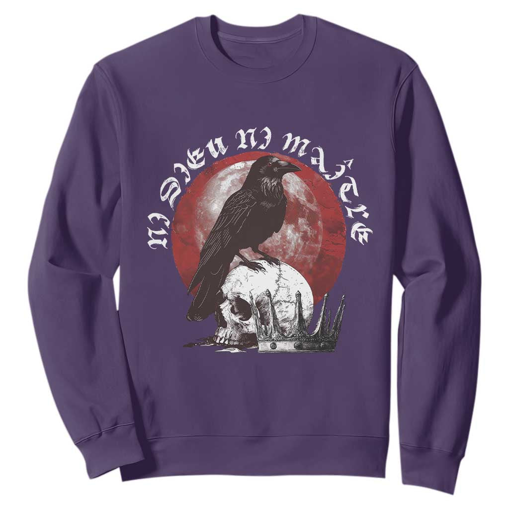 Ni Dieu Ni Maitre No God No Masters Sweatshirt Raven Skull TS11 Purple Print Your Wear