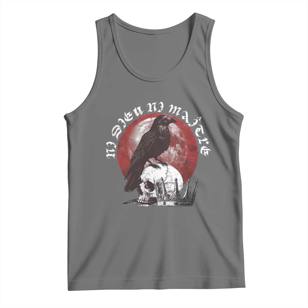 Ni Dieu Ni Maitre No God No Masters Tank Top Raven Skull TS11 Black Heather Print Your Wear