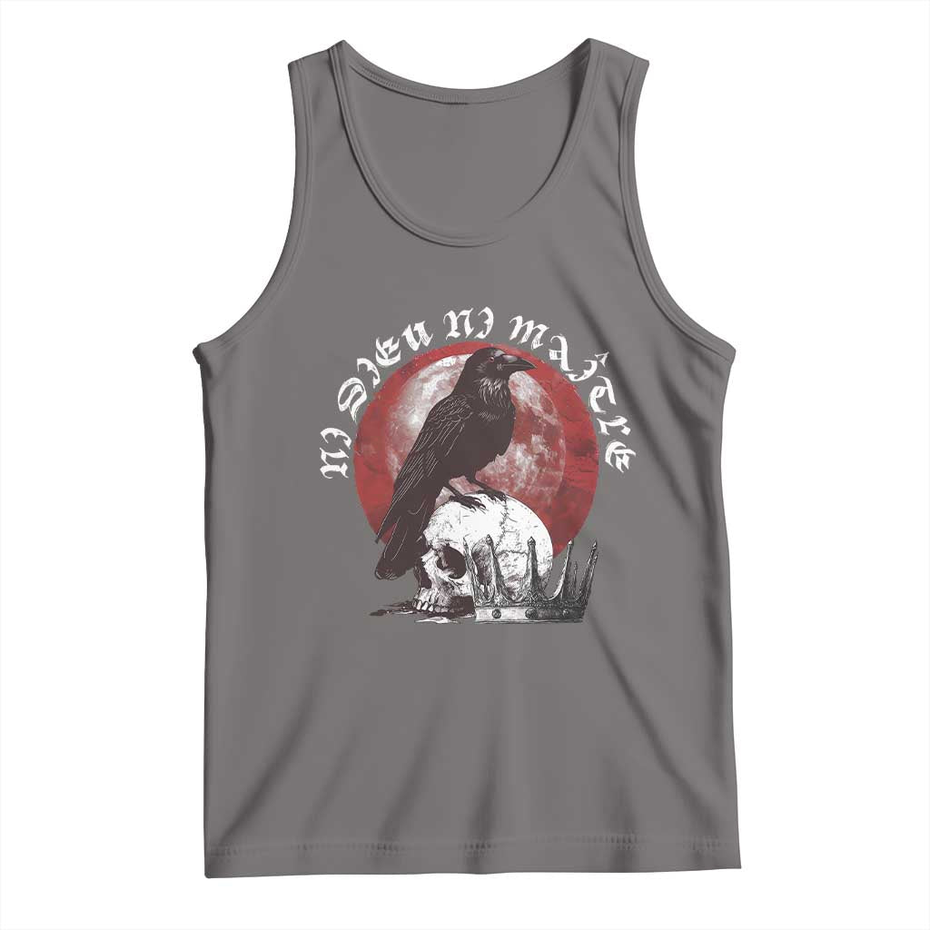 Ni Dieu Ni Maitre No God No Masters Tank Top Raven Skull TS11 Deep Heather Print Your Wear