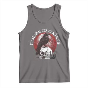Ni Dieu Ni Maitre No God No Masters Tank Top Raven Skull TS11 Deep Heather Print Your Wear