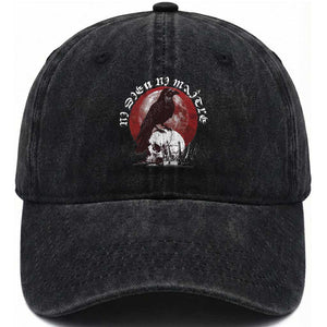 Ni Dieu Ni Maitre No God No Masters Washed Cotton Baseball Cap Raven Skull TS11 Print Your Wear