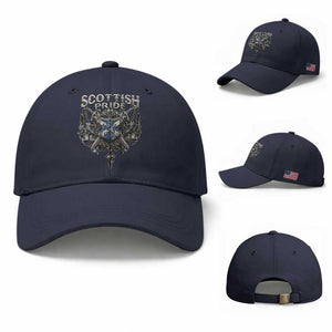 Scottish Pride Celtic Scotland Lion Rampant Baseball Cap TS11 Baseball Cap Universal Fit Navy Print Your Wear