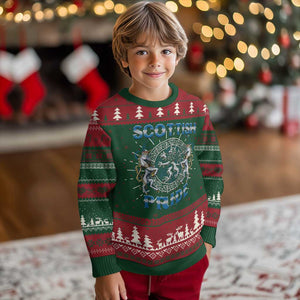 Scottish Pride Ugly Christmas Sweater Lion Rampant Unicorns Scottish Flag TS11 Christmas Print Your Wear