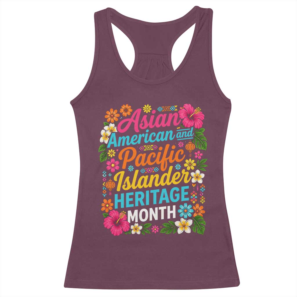 AAPI Asian American and Pacific Islander Heritage Month Racerback Tank Top TS11 Maroon Print Your Wear