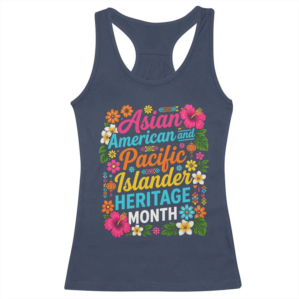 AAPI Asian American and Pacific Islander Heritage Month Racerback Tank Top TS11 Navy Print Your Wear