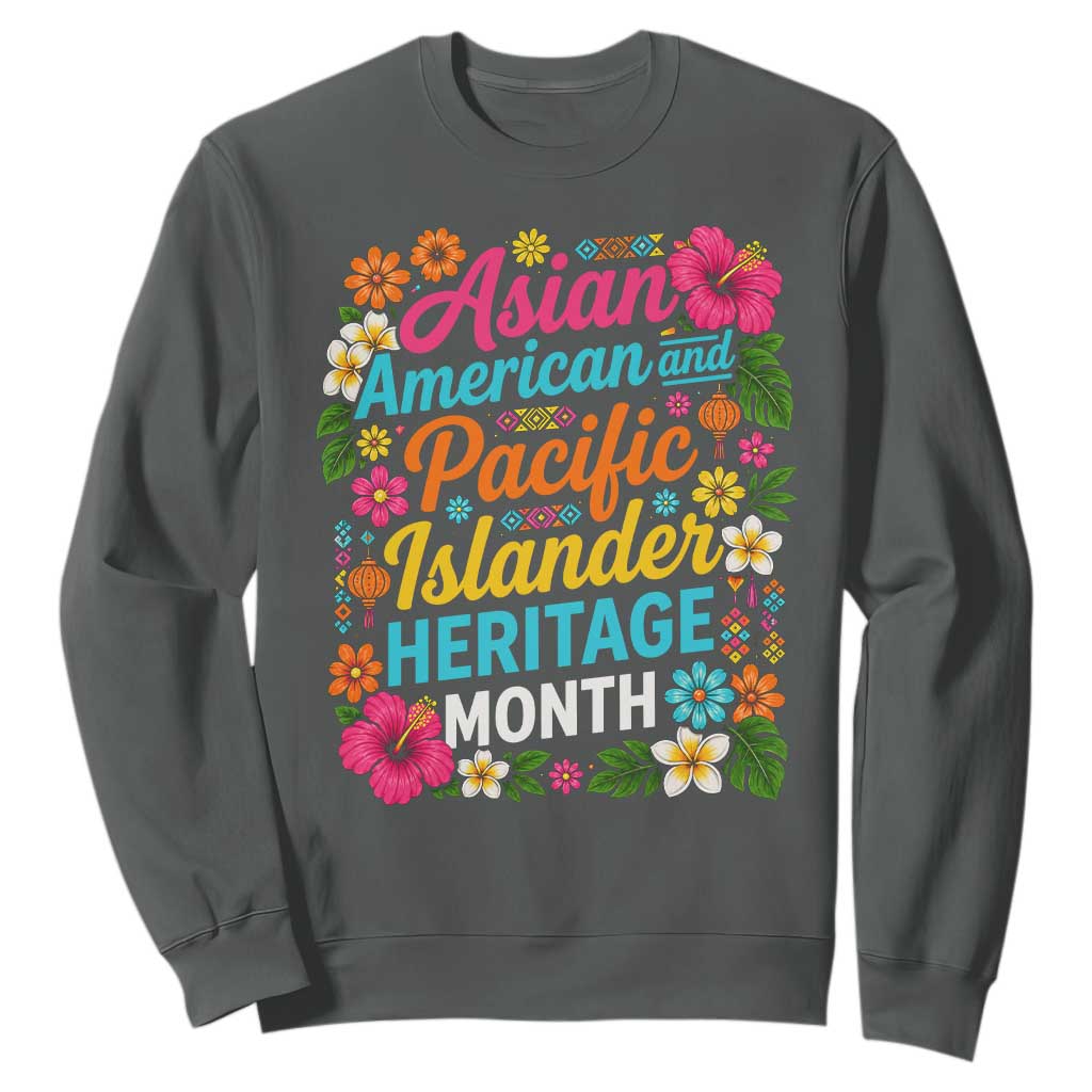 AAPI Asian American and Pacific Islander Heritage Month Sweatshirt TS11 Dark Heather Print Your Wear