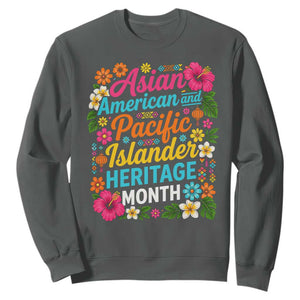 AAPI Asian American and Pacific Islander Heritage Month Sweatshirt TS11 Dark Heather Print Your Wear