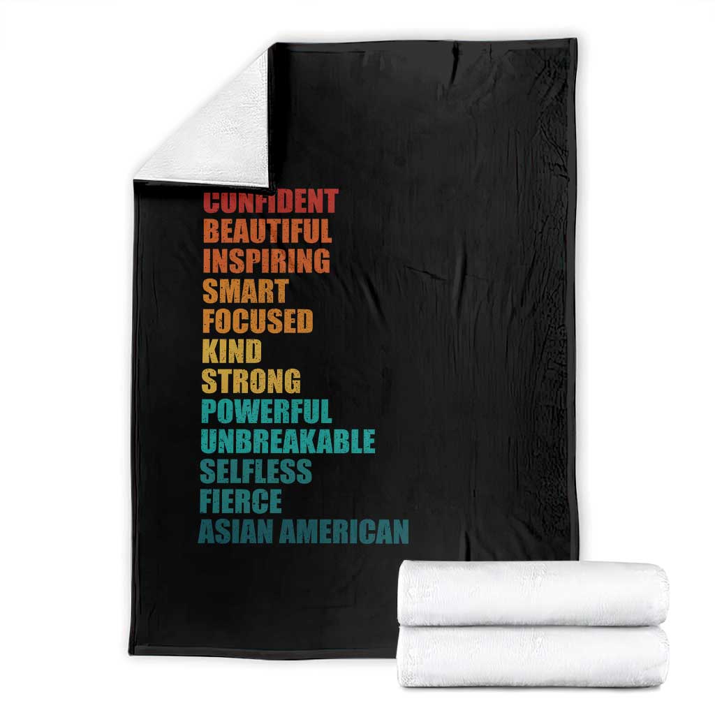 I Am Confident Beautiful Inspiring Asian American Throw Blanket AAPI Heritage Month TS11 Black Print Your Wear