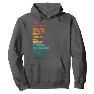 I Am Confident Beautiful Inspiring Asian American Hoodie AAPI Heritage Month TS11 Dark Heather Print Your Wear