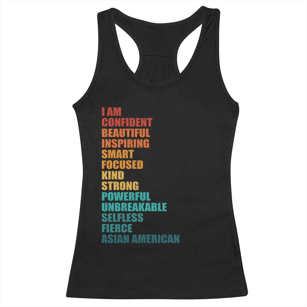 I Am Confident Beautiful Inspiring Asian American Racerback Tank Top AAPI Heritage Month TS11 Black Print Your Wear