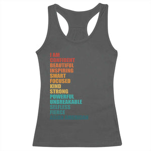 I Am Confident Beautiful Inspiring Asian American Racerback Tank Top AAPI Heritage Month TS11 Dark Heather Print Your Wear
