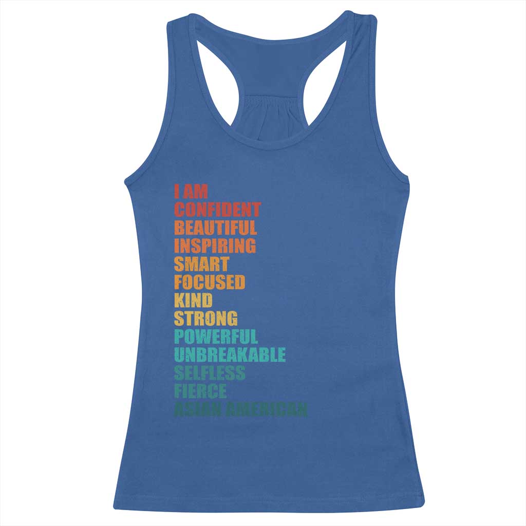 I Am Confident Beautiful Inspiring Asian American Racerback Tank Top AAPI Heritage Month TS11 Royal Blue Print Your Wear