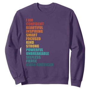 I Am Confident Beautiful Inspiring Asian American Sweatshirt AAPI Heritage Month TS11 Purple Print Your Wear