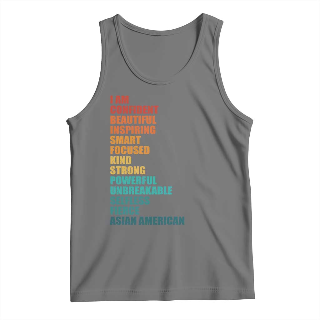 I Am Confident Beautiful Inspiring Asian American Tank Top AAPI Heritage Month TS11 Black Heather Print Your Wear