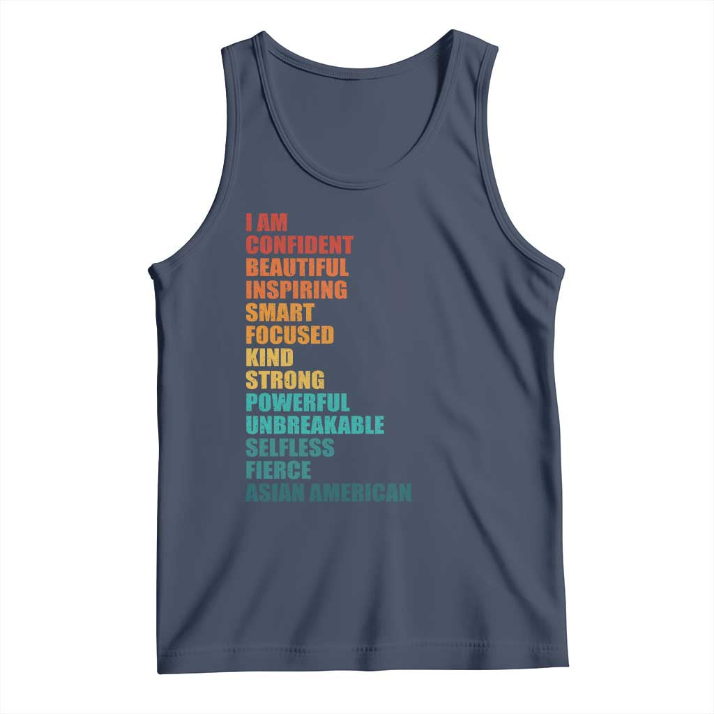 I Am Confident Beautiful Inspiring Asian American Tank Top AAPI Heritage Month TS11 Navy Print Your Wear