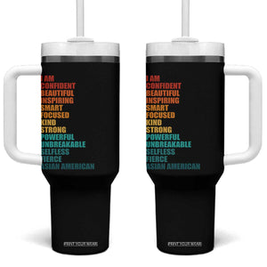 I Am Confident Beautiful Inspiring Asian American Tumbler With Handle AAPI Heritage Month TS11 One Size: 40 oz Black Print Your Wear