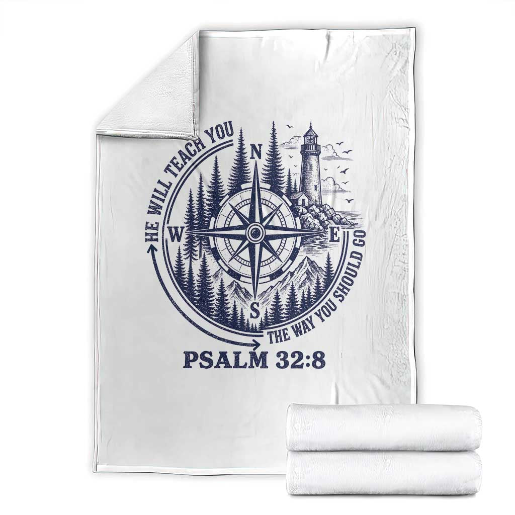 Christian Camping Throw Blanket He Will Teach You The Way You Should Go TS11 White Print Your Wear