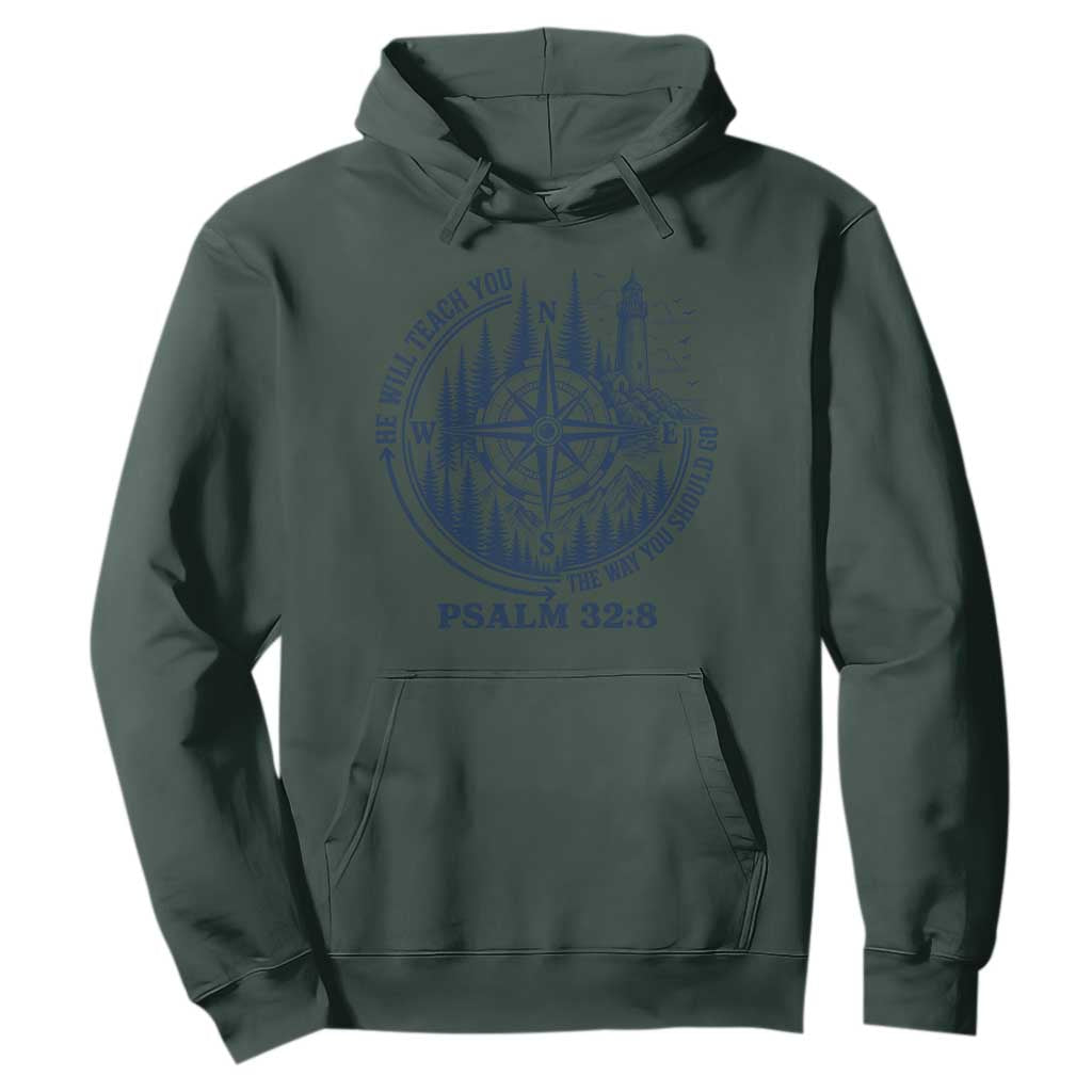 Christian Camping Hoodie He Will Teach You The Way You Should Go TS11 Dark Forest Green Print Your Wear