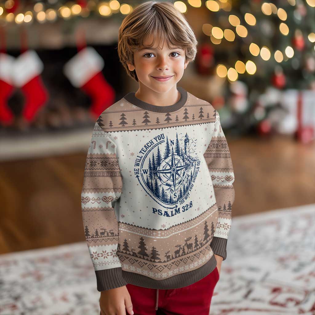 Christian Camping Ugly Christmas Sweater He Will Teach You The Way You Should Go TS11 Mocha Mousse Print Your Wear