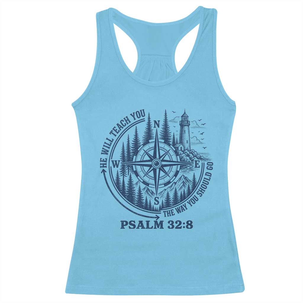 Christian Camping Racerback Tank Top He Will Teach You The Way You Should Go TS11 Sky Print Your Wear